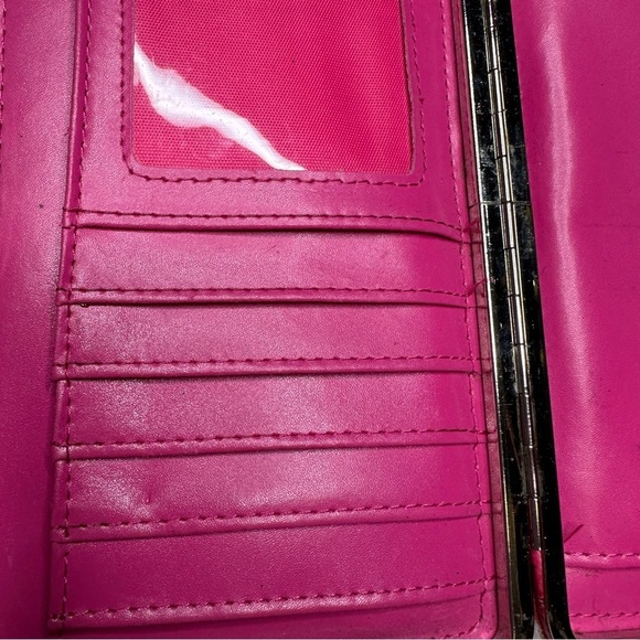 Clutch Wallet Faux Embossed Crocodile Print Pink - Picture 9 of 16